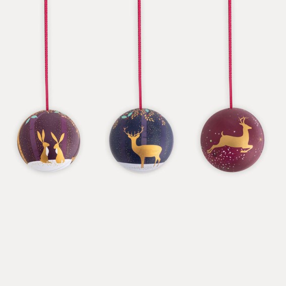 Christmas Fillable Tin Baubles - Set of 3