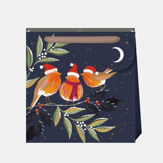 Robin Chorus Midnight Christmas Gift Bag