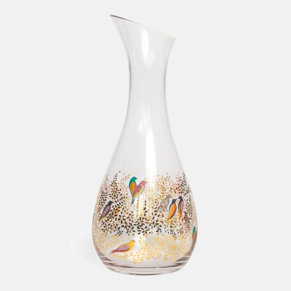 Gold Leaves & Birds Carafe 