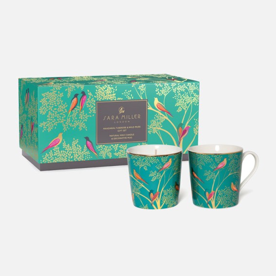 Green Birds Candle & Mug Gift Set