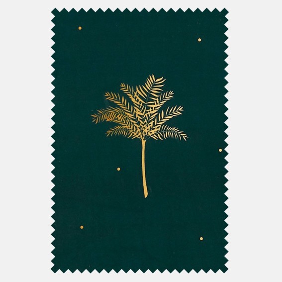 Tropical Palm Forest Green Velvet Fabric SAMPLE