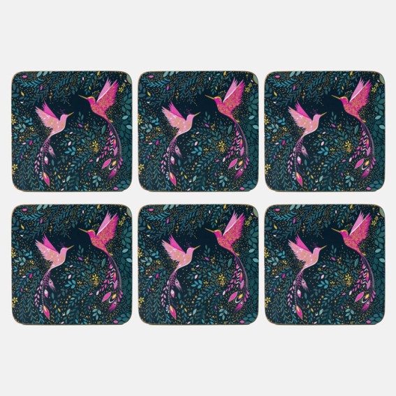 Hummingbird Paradise Coasters - Set of 4