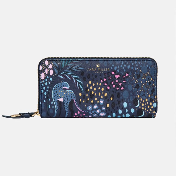 Midnight Leopard Large Zip Purse