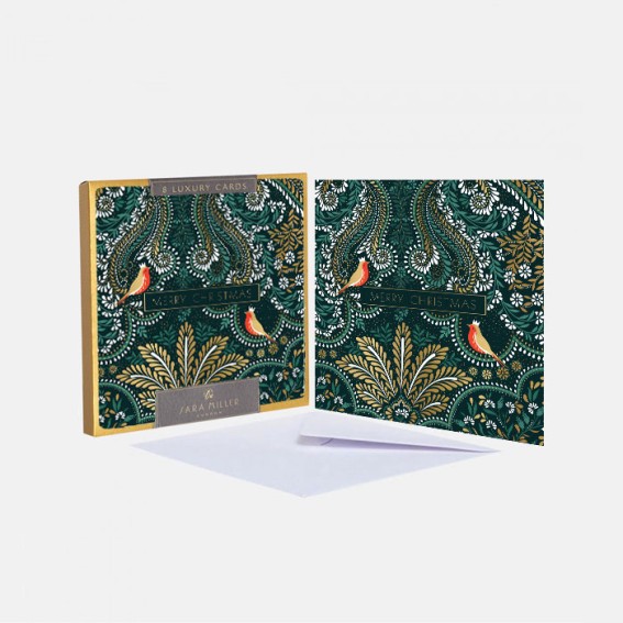 Luxury Robin Filigree Christmas Cards - Box of 8