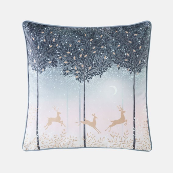 Moonlit Deer Velvet Cushion