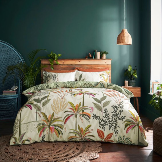 Palm Garden - Reversible Double Duvet Cover & Pillowcase Set