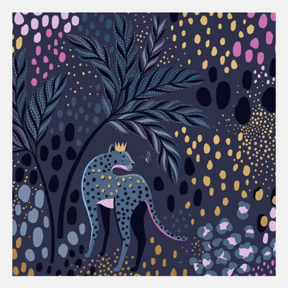 Midnight Leopard Card