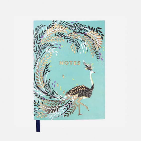 Savannah Dancing Ostrich A5 Laser-Cut Flexbound Journal - Mint Green