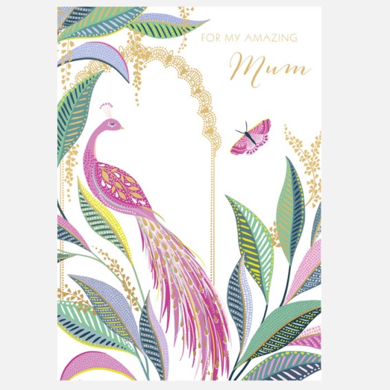 Ornamental Peacock Mother's Day Card