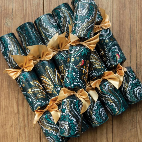 Robin Filigree Deep Emerald Luxury Christmas Crackers