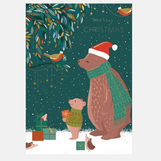 Bear and Robin Christmas Card