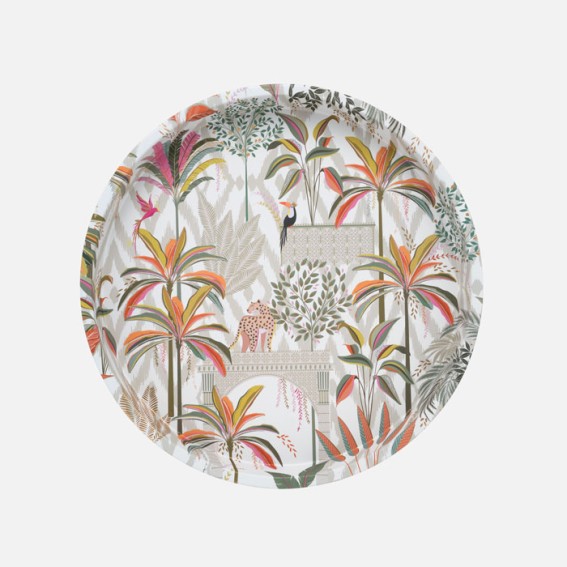 Palm Garden Round Tin Tray