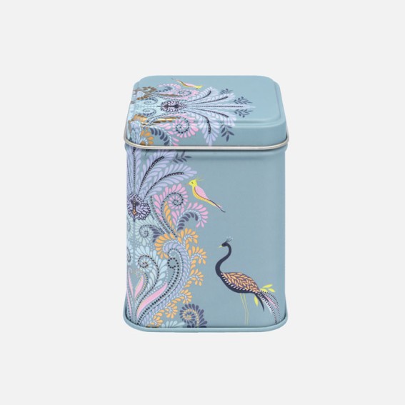 Peacock Filigree Mini Rectangular Tin