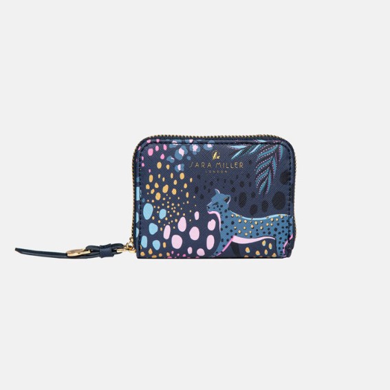 Midnight Leopard Small Zip Purse