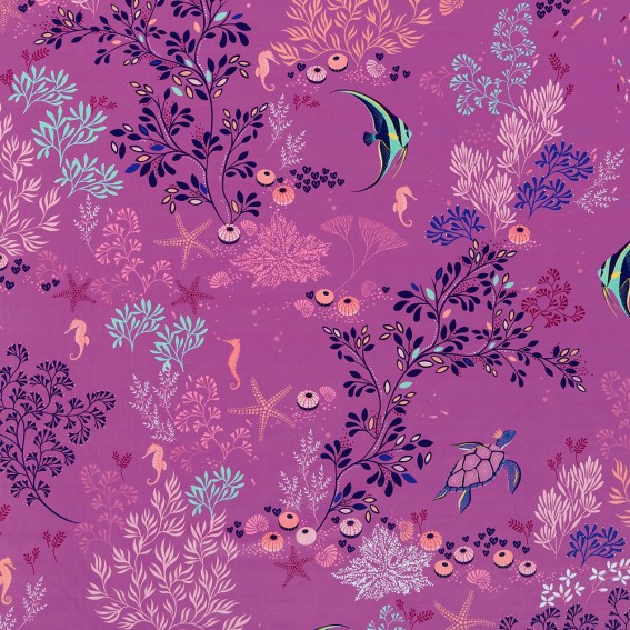 Underwater Mauve Velvet Fabric