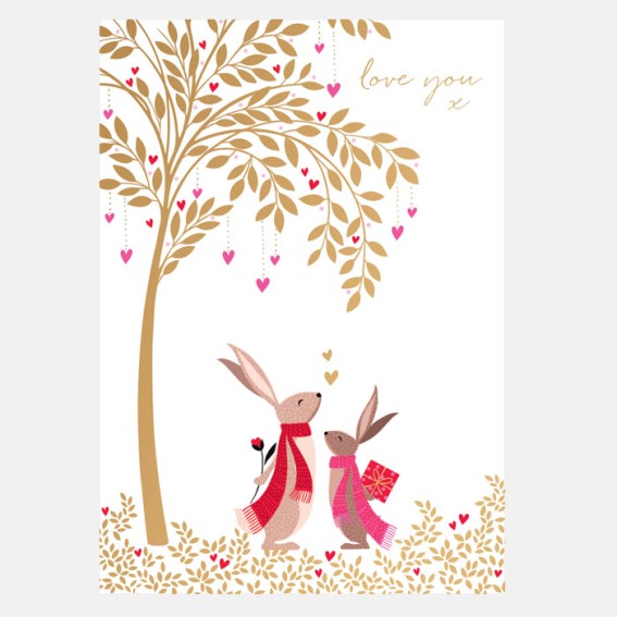 Bunnies Love You Valentine Card