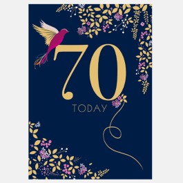 Navy Hummingbird 70th Birthday Card | Sara Miller London