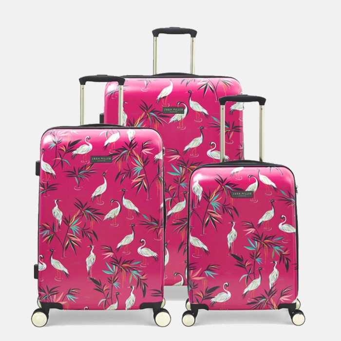 Pink Luggage Bundle Designer Suitcase Set Sara Miller London