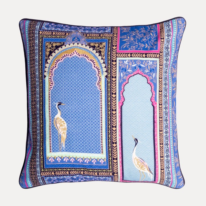 Designer Bird Cushion, Luxury Embroidered Cushions | Sara Miller London